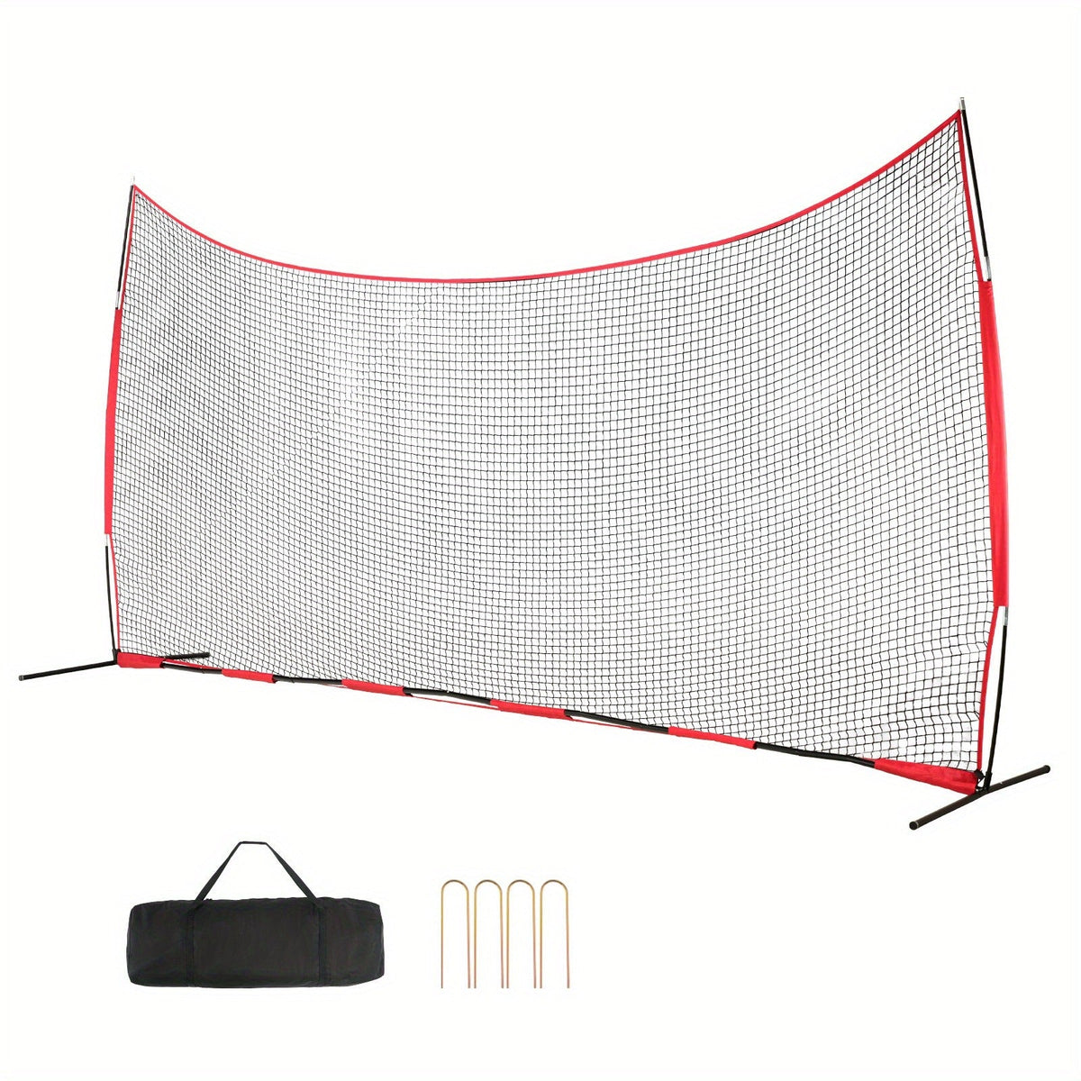 Sports Barrier Backstop Net with Carry Bag – Portable Protection Netting for Baseball Softball Lacrosse Soccer Hockey
