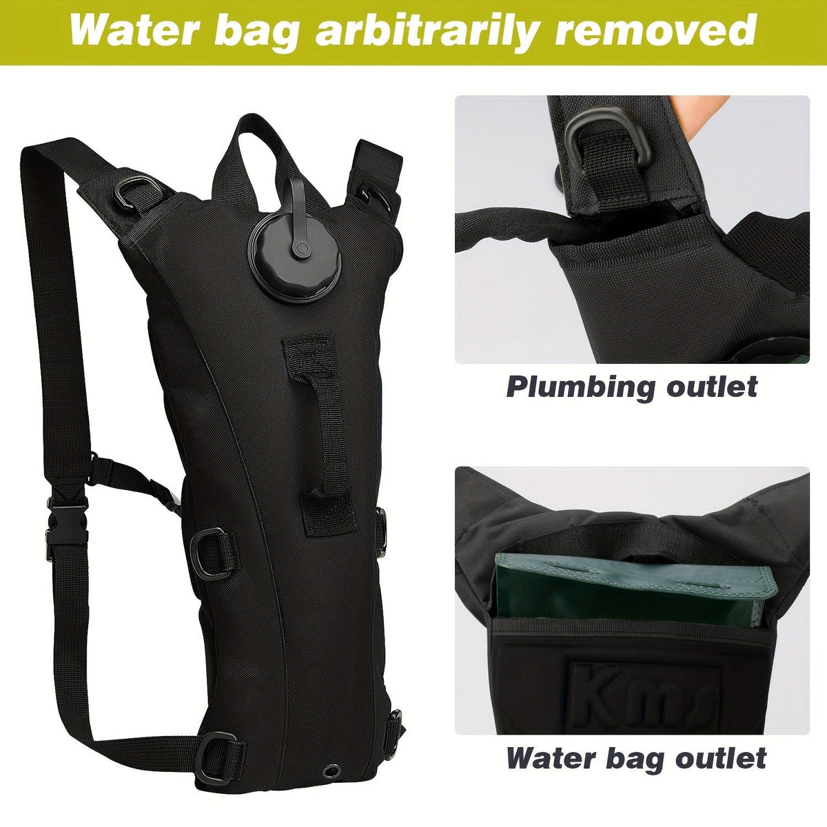 Water Bladder Backpack with 3L & 101.44oz BPA-Free Bladder – Oxford Cloth Hydration Pack for Hiking, Camping & Outdoor Adventures