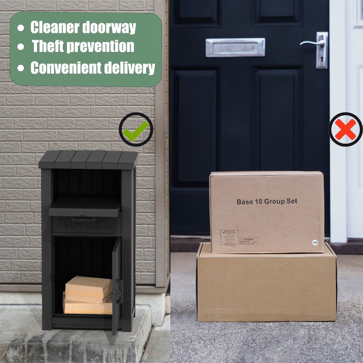 Lockable Outdoor Storage Box Waterproof Package Delivery Porch