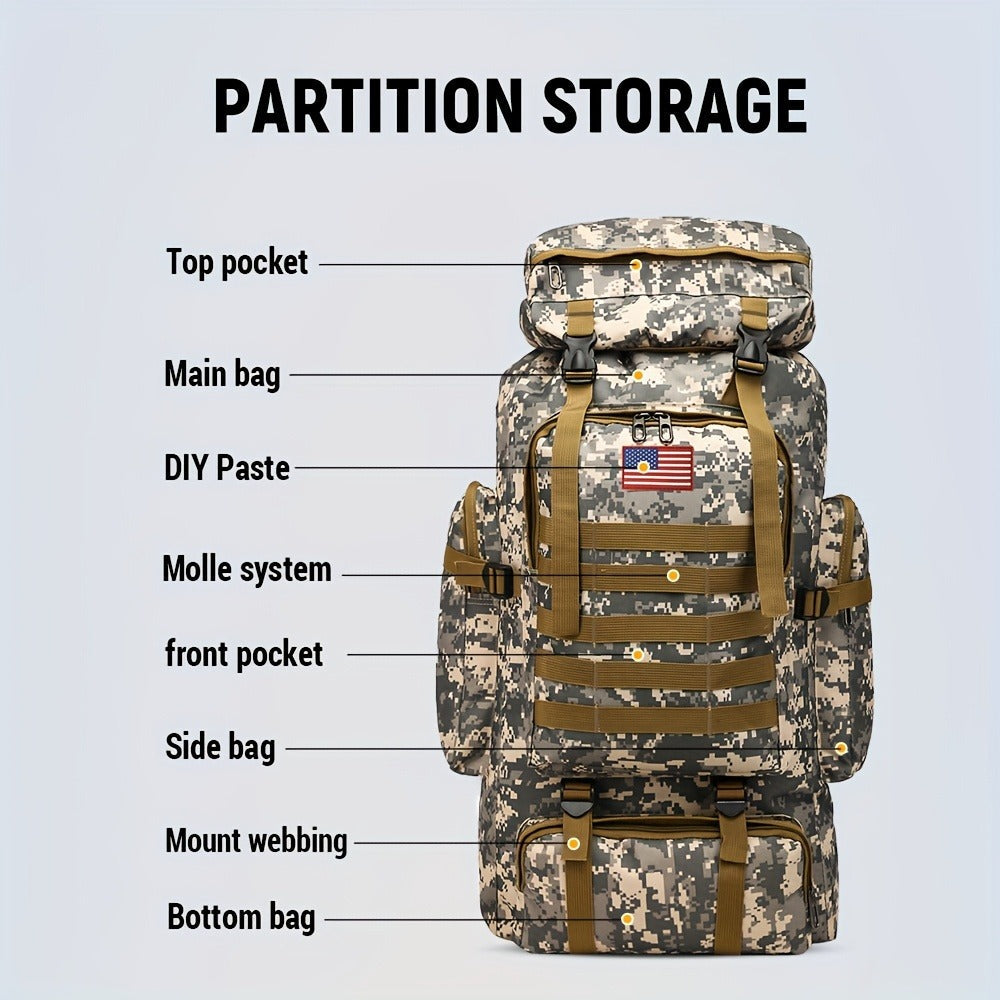 Tall Flap-Top Tactical Rucksack with Lower Utility Pouch and Eleven Color or Camouflage Options