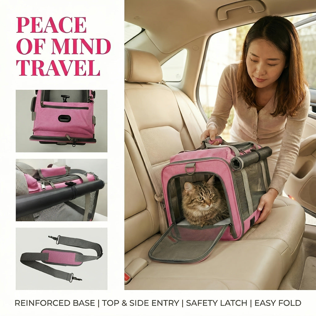 Soft-Sided Mesh-Panel Pet Carrier with Privacy Cover and Nine Color or Accessory Bundle Options