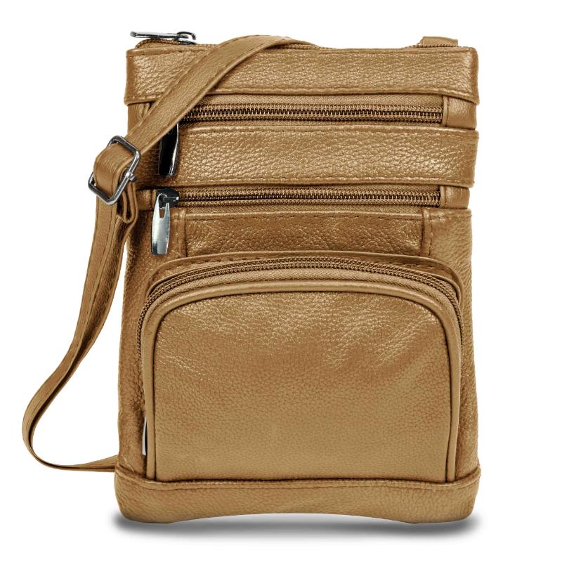Women's Wallet, 5-Pocket Organizer Wallet Crossbody Bag with Built-In Card Section, 3 Sizes and 13 Colors
