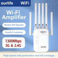 WiFi Range Extender Ourlife 1300Mbps Dual-Band 2.4/5GHz with Six Antennas and Five Color Configurations