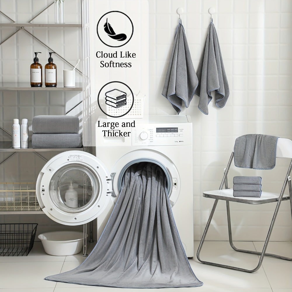 Bath Towel Set 20 Piece 100% Microfiber Absorbent Quick Dry Soft Extra Large Bath Sheets 8 Bath Towels 12 Washcloths Home Bathroom Spa Gift