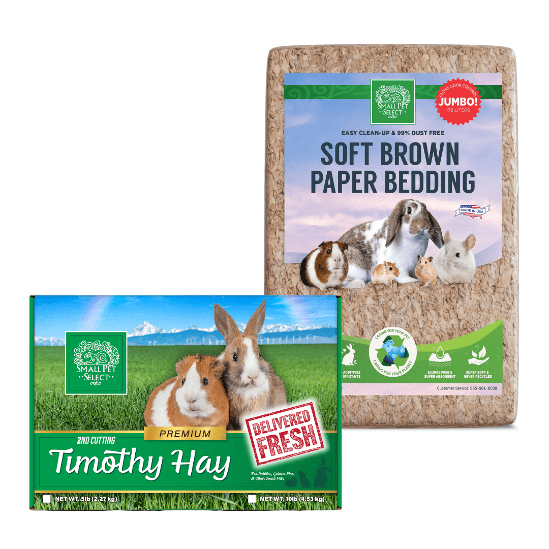 Timothy Hay and Small Pet Bedding Bundle 10lb 2nd Cut Hay + 178L of Brown Paper Bedding