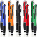 10-Piece Multifunction Stylus Pen Set with Touchscreen Tip, Ballpoint End and Built-In LED Light