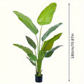 Artificial Bird of Paradise Tree with Broad Green Leaves and Base Pot in 62.99 or 70.87-Inch Heights