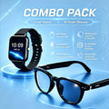 AI Smart Glasses & Smartwatch Bundle, Multilingual Real-Time Translation, Touch Control, Full Touch Screen Watch