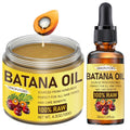 Batana Hair and Scalp Oil Two-Piece Set with 100g Jar and 30ml Dropper Bottle, Both Labeled 100% Raw