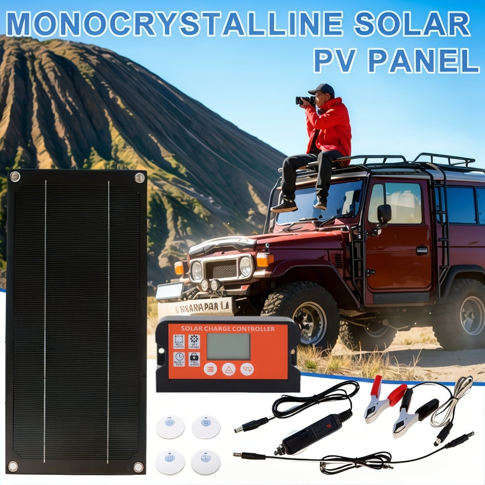 600W Solar Panel Kit with 100A PWM Controller – 100W 200W Monocrystalline Panels for RV, Camping, Car & Boat Battery Charging | Portable