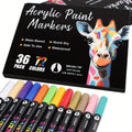 Double-Ended Acrylic Paint Pen Set with Brush and Fine Tips in 48- or 72-Piece Checkout Options