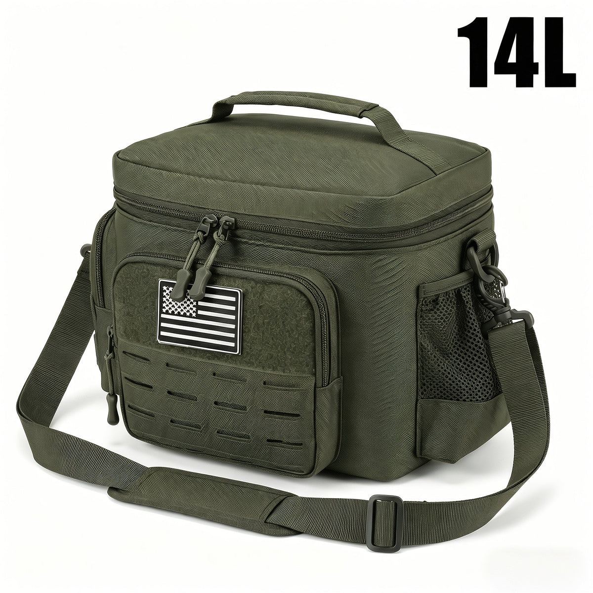 Tactical Insulated Cooler Lunch Box with MOLLE Webbing – Expandable & Leakproof, 3.7 Gal or 18L, for Hunting, Camping