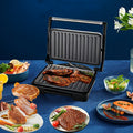 Electric Panini Press Grill Double-Sided Heating Sandwich Maker Waffle Iron Steak Grill Indoor for Grilling, Camping and Outdoor Meals