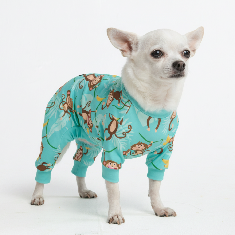 Monkey Print Dog Pajamas S