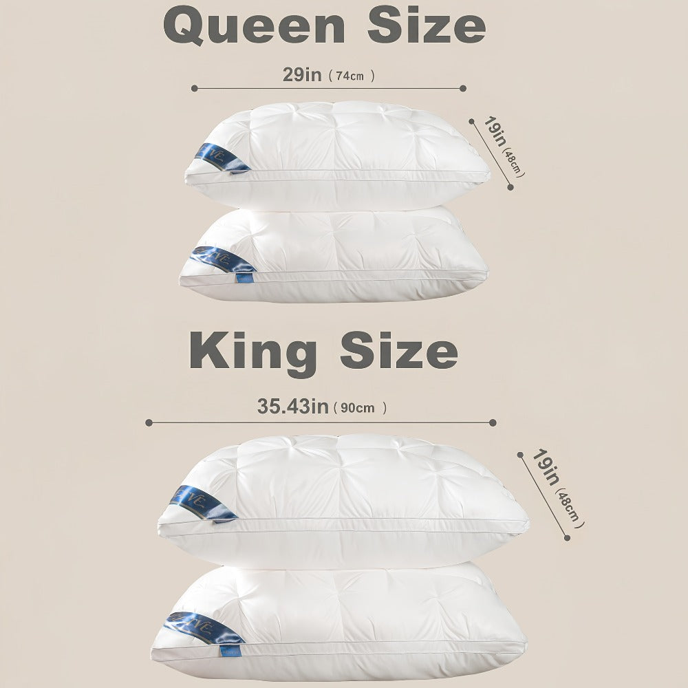 Luxury Hotel Pillows 2PCS, Cool Breathable Pillow Insert, Fluffy Resilient Neck Support, Comfortable Sleeping Pillow