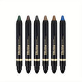 Shimmer Glitter Eyeshadow Stick Set 6 Pcs Dual-Tipped Eye Pencil with Blending Brush Creamy, for Makeup, Travel and Everyday Vanity Use