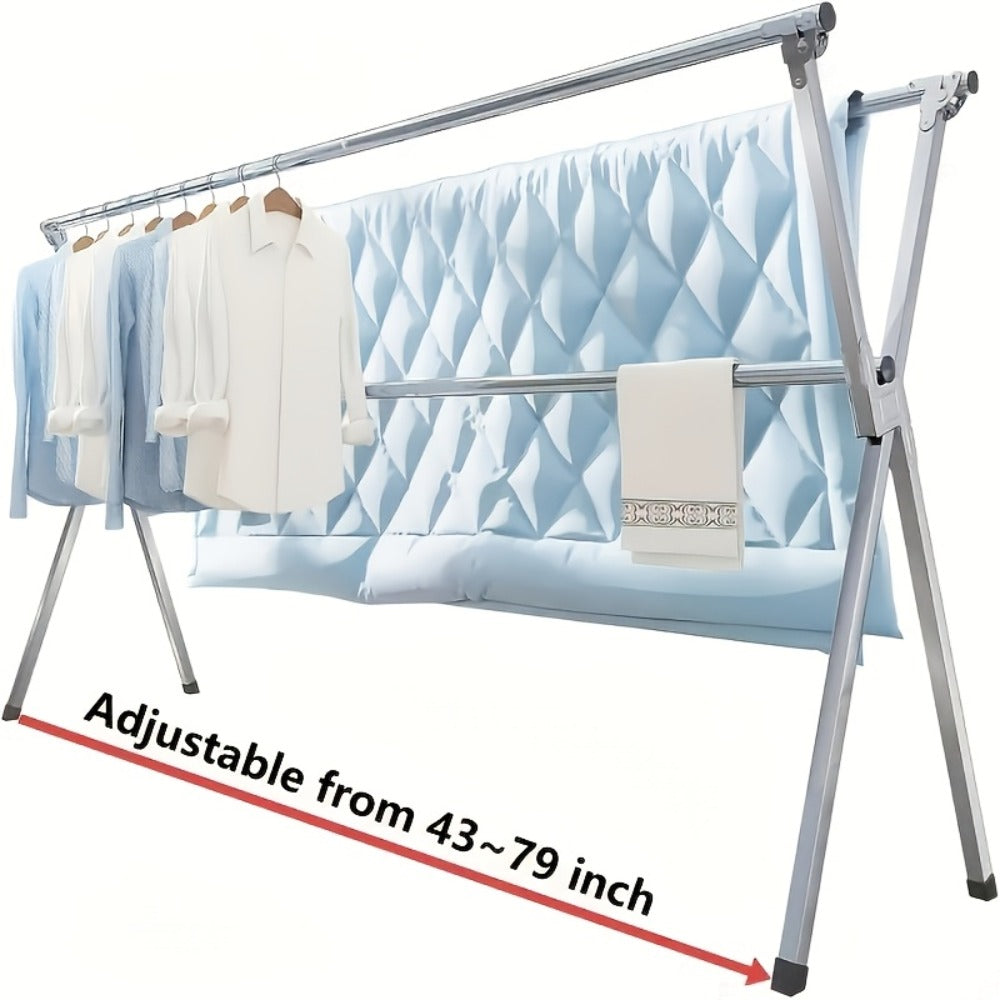 Clothes Drying Rack Collapsible Freestanding, Heavy Duty Stainless Steel Laundry Drying Rack Indoor Outdoor