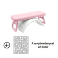 Folding Nail Armrest Hand Rest for Nail Technicians – Cushioned Wrist Support Pillow Bracket, Portable Manicure Table Stand