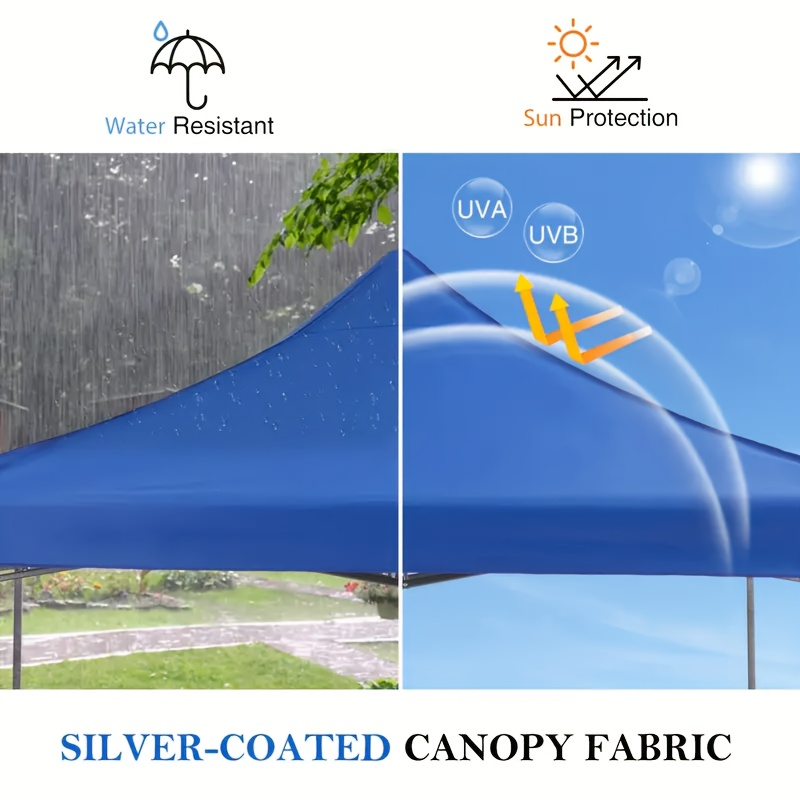 Open-Sided 10x10ft Pop-Up Canopy Tent with Peaked Fabric Top, Carry Bag and Blue or Red Finish
