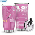 Insulated Tumbler 20oz Nurse Graphic Stainless Steel Vacuum Travel Mug in Four Color Options