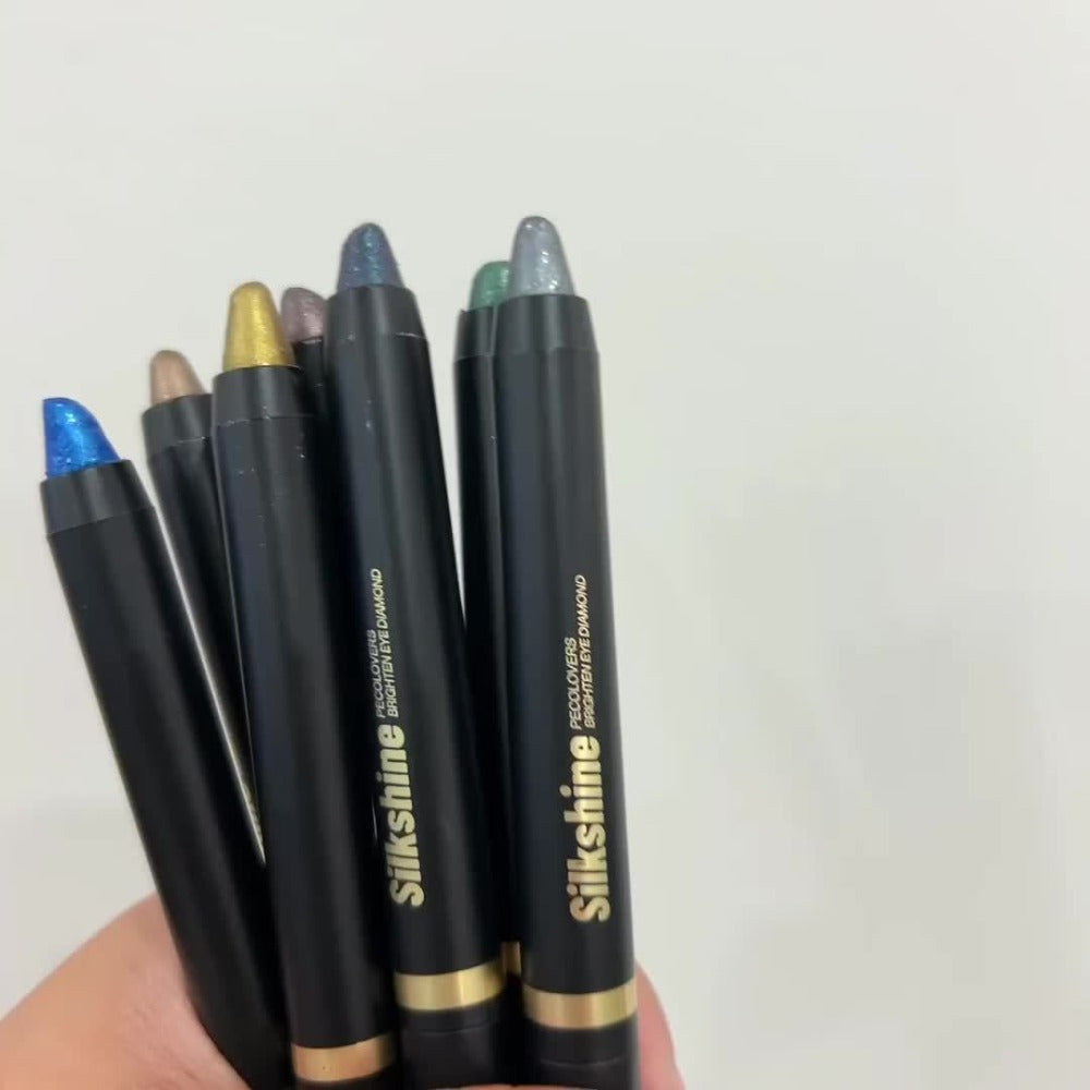 Metallic Eyeshadow Stick Set 9pcs Waterproof Long-Lasting Eye Makeup Kit – Shimmer Crayon Eye Brightener Highlighter & Eyeliner Pen