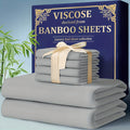 Bamboo Cooling Fitted Sheet Set 2300TC Deep Pocket All Season Bed Sheets for Entryways, Bedrooms and Living Spaces