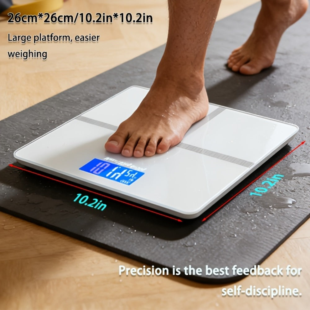 Digital Bathroom Scale High Precision – 396 lb Capacity Electronic Weight Scale with LCD Display, Available with Tape Measure & Storage