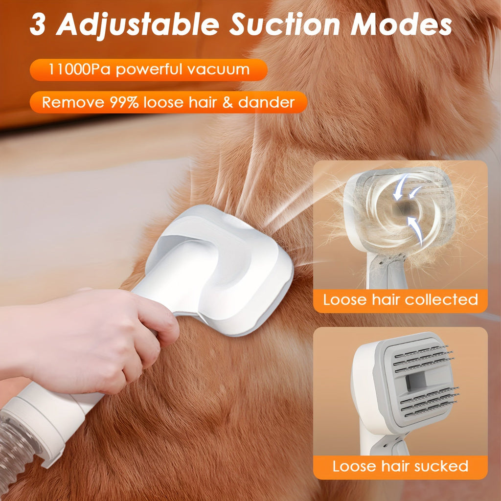 Dog Grooming Vacuum 8-in-1 & 9-in-1 with Dryer Function – 2.2L Large Cup, Low Noise Pet Grooming Vacuum for Shedding, 6 Grooming Tools