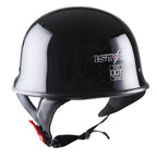 German Style Motorcycle Half Face Helmet – Novelty Skull & Carbon Fiber Design, UV Glossy Finish, Removable Washable Padding