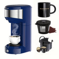 3-in-1 Coffee Machine Single Serve Brewer for K-Cup Pods Ground Coffee and Tea Compact with Reservoir for Kitchen Office Home Dark Blue