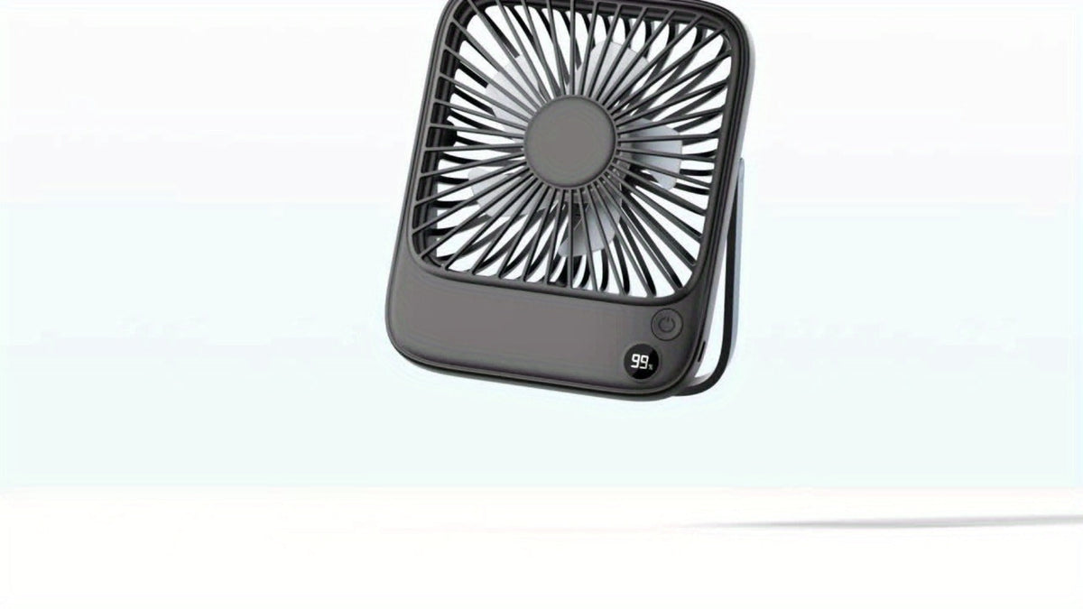 USB Desk Fan Battery Operated, 2000mAh & 5000mAh Rechargeable Mini Personal Fan, 4-Speed Adjustable