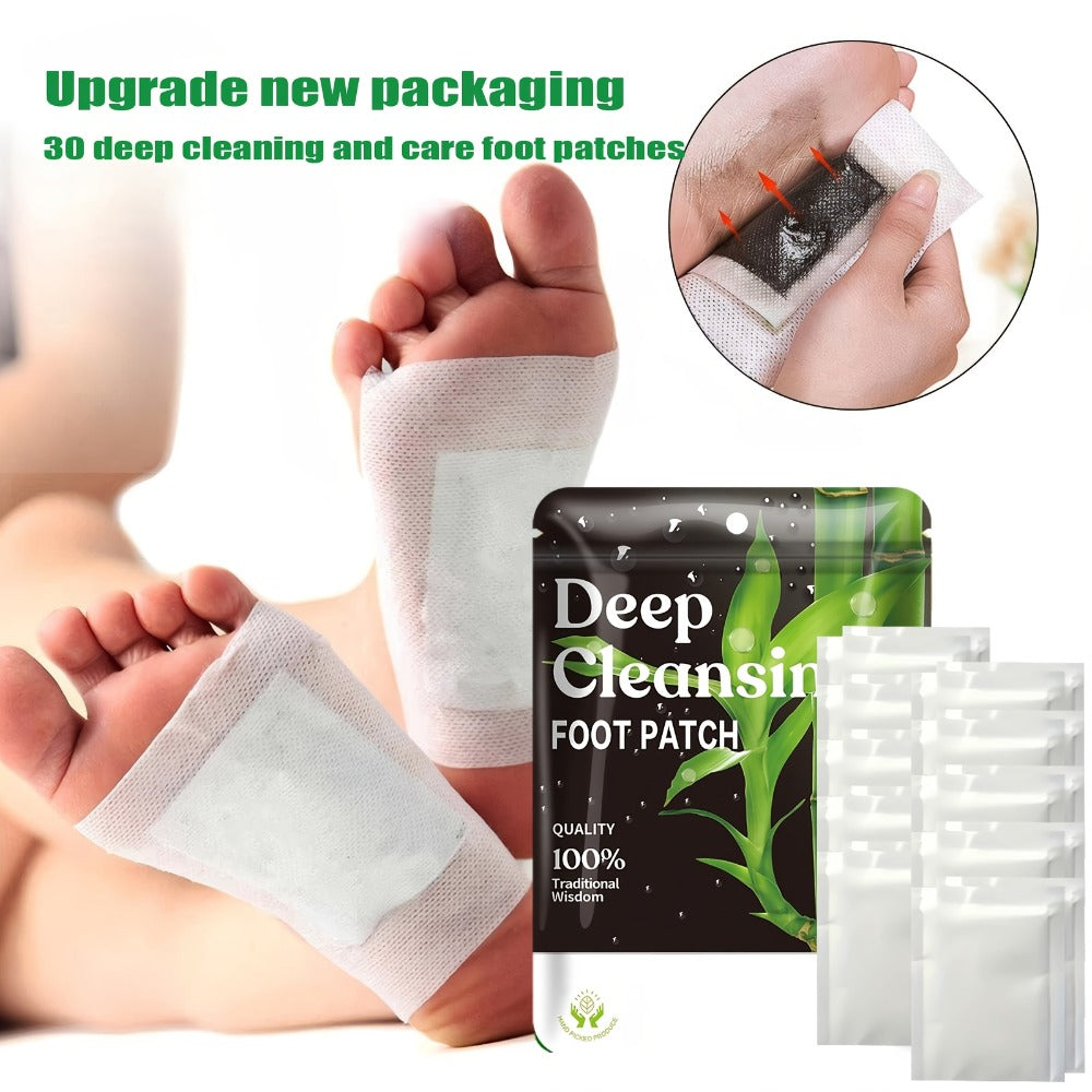 Detox Foot Patches with Bamboo Vinegar Ginger & Lavender – Natural Plant Formula Deep Cleansing Overnight Foot Pads