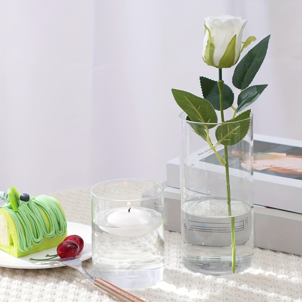 Clear Cylinder Glass Vases Set Wedding Centerpieces Home Decor for Entryways, Bedrooms and Living Spaces