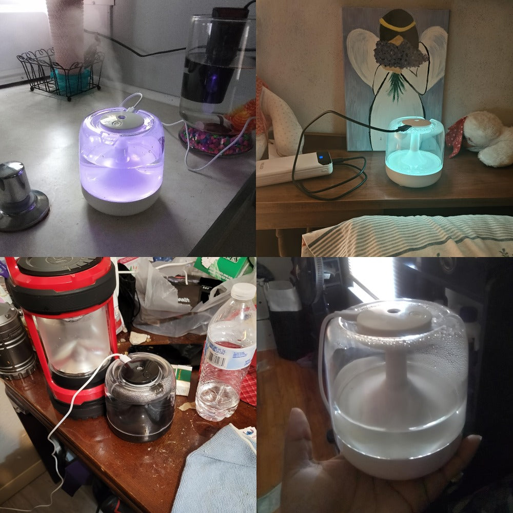 USB Humidifier with 7-Color Night Light for Entryways, Bedrooms and Living Spaces, with the Listed Configuration