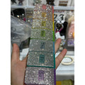 Rhinestone Weekly Pill Organizer with Seven Color-Coded Day Compartments in Slim Rectangular Case