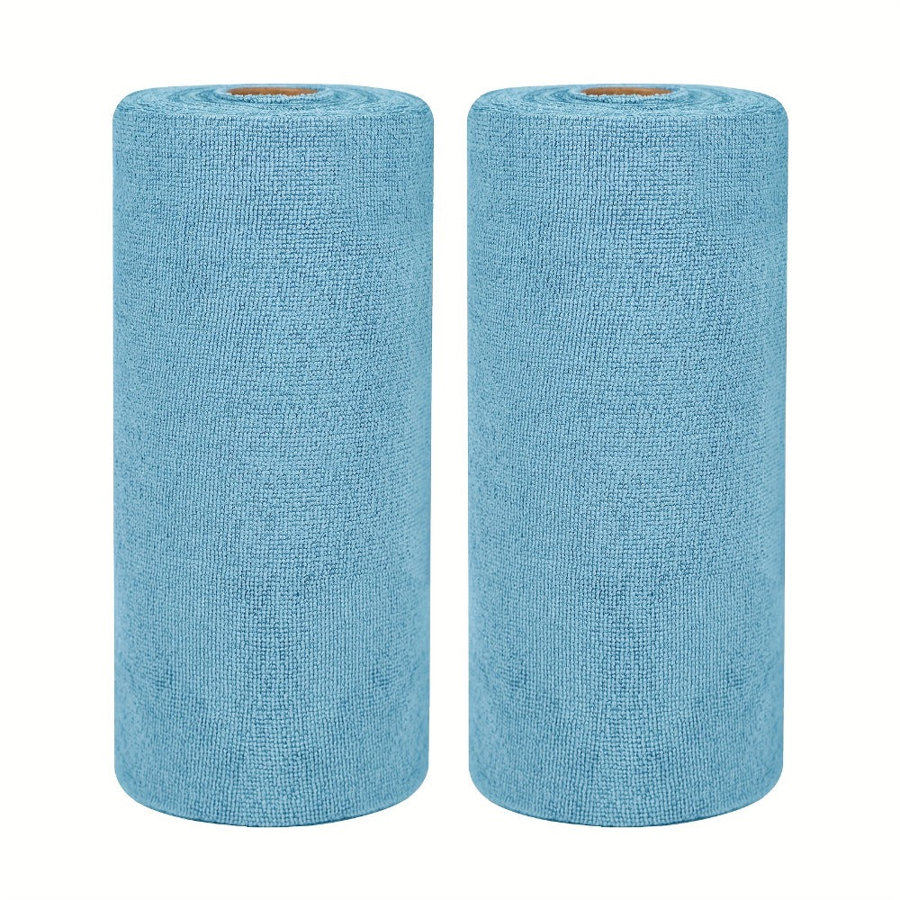 Microfiber Cleaning Cloths 100 Pack Reusable Washable Tear-Away Towel Roll 12x12 – Absorbent Rags & Dishcloths for Kitchen, Bathroom