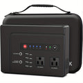 Portable Power Station 146Wh 200W with Two AC Outlets, Four USB Ports and Hard Carrying Case