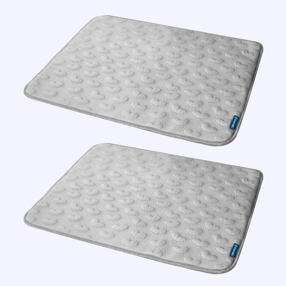 Two-Pack Cooling Dog Mats Hearts Grey / S