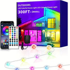 RGB Eave String Light Kit from 50ft to 400ft with Plug-In Adapter, App and Handheld Remote
