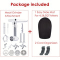 Metal Meat Grinder Attachment for KitchenAid Stand Mixers with 4 Grinding Plates 4 Blades for Home Cooking, Dining and Outdoor Meals