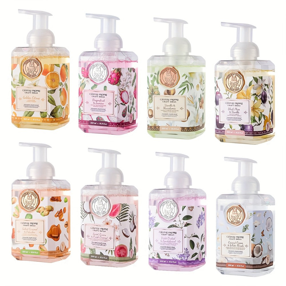 Moisturizing Foaming Hand Soap 500ml with Coconut Oil – Cruelty-Free Foam Soap for Bathroom & Kitchen | 8 Fresh Scents: Vanilla, Citrus
