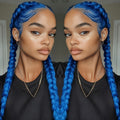 Lace Front Wig Braided Synthetic Style, 26-Inch 13x4 Front with Five Color Options and 250% Density