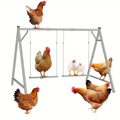 Chicken Swing Coop Toy Metal Perch for Backyard Hens Roosters Parrots Rabbits Promotes Exercise Balance for Garden, Patio and Yard Use