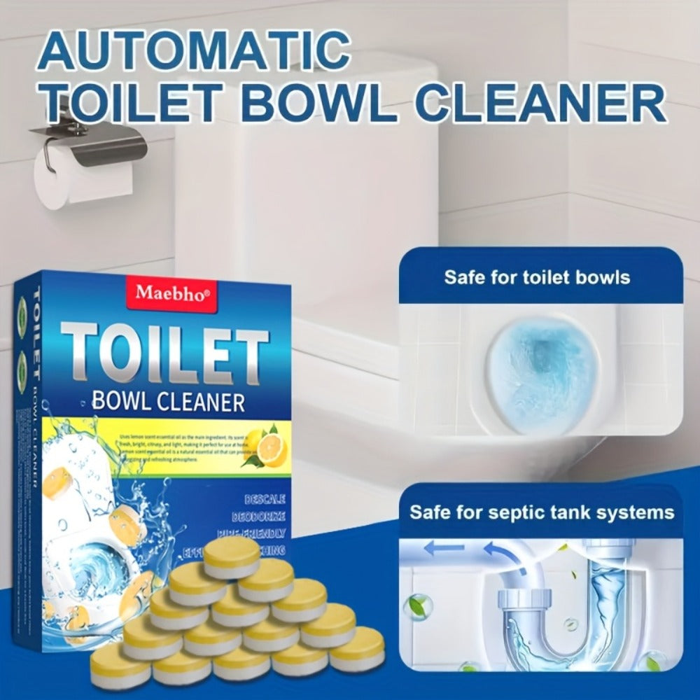 Cleaning Tablets, Lemon Scented Toilet Cleaner Tablets for Stain & Urine Removal, Deodorizing Bowl Cleaner
