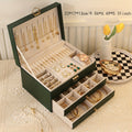 Jewelry Box, Vintage-Style Multi-Compartment Organizer in Four Colors and Single or Two-Piece Options