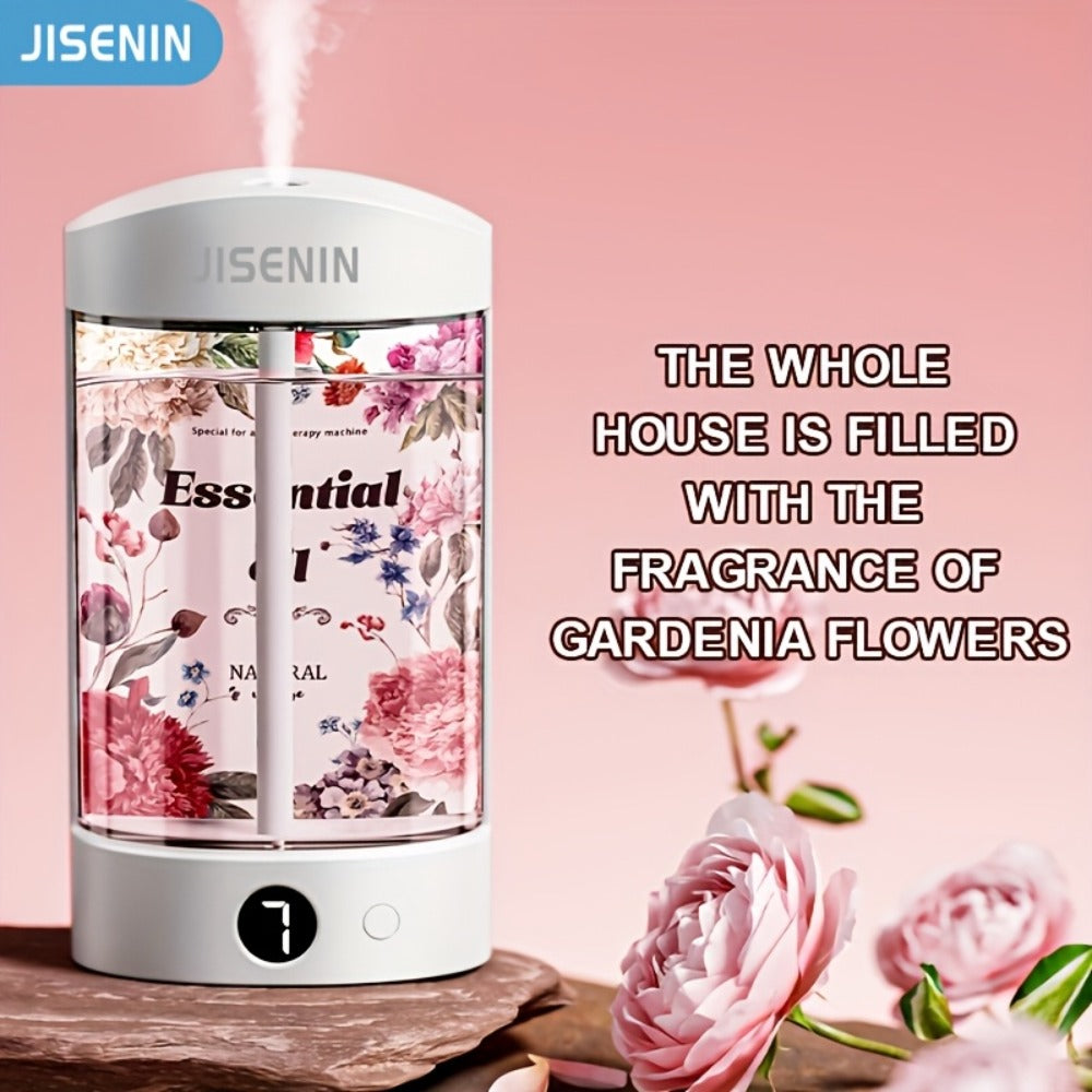 Mini Aroma Diffuser & Humidifier 2-in-1 Portable USB Rechargeable, 7-Level Timer, Silent Operation