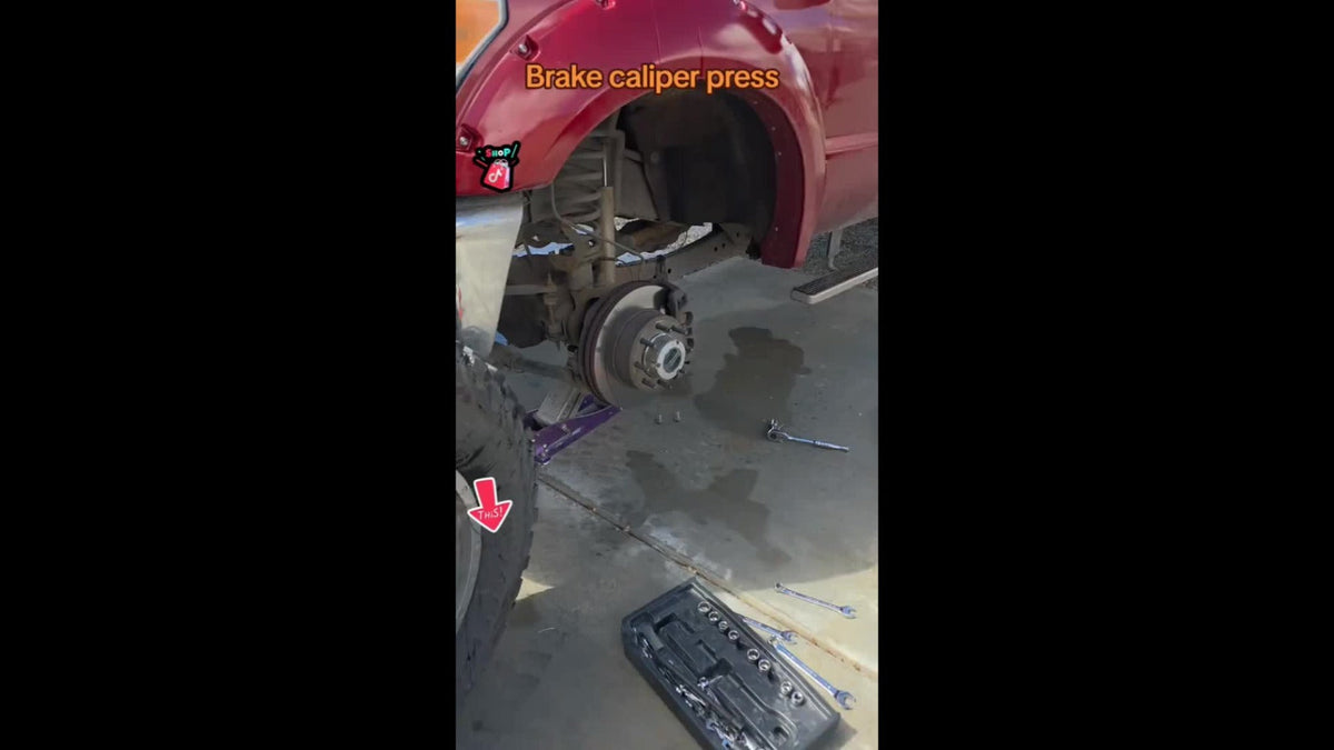 360-Degree Ratchet Brake Piston Compressor with Four Spreader Plates and Red Handle Pictured