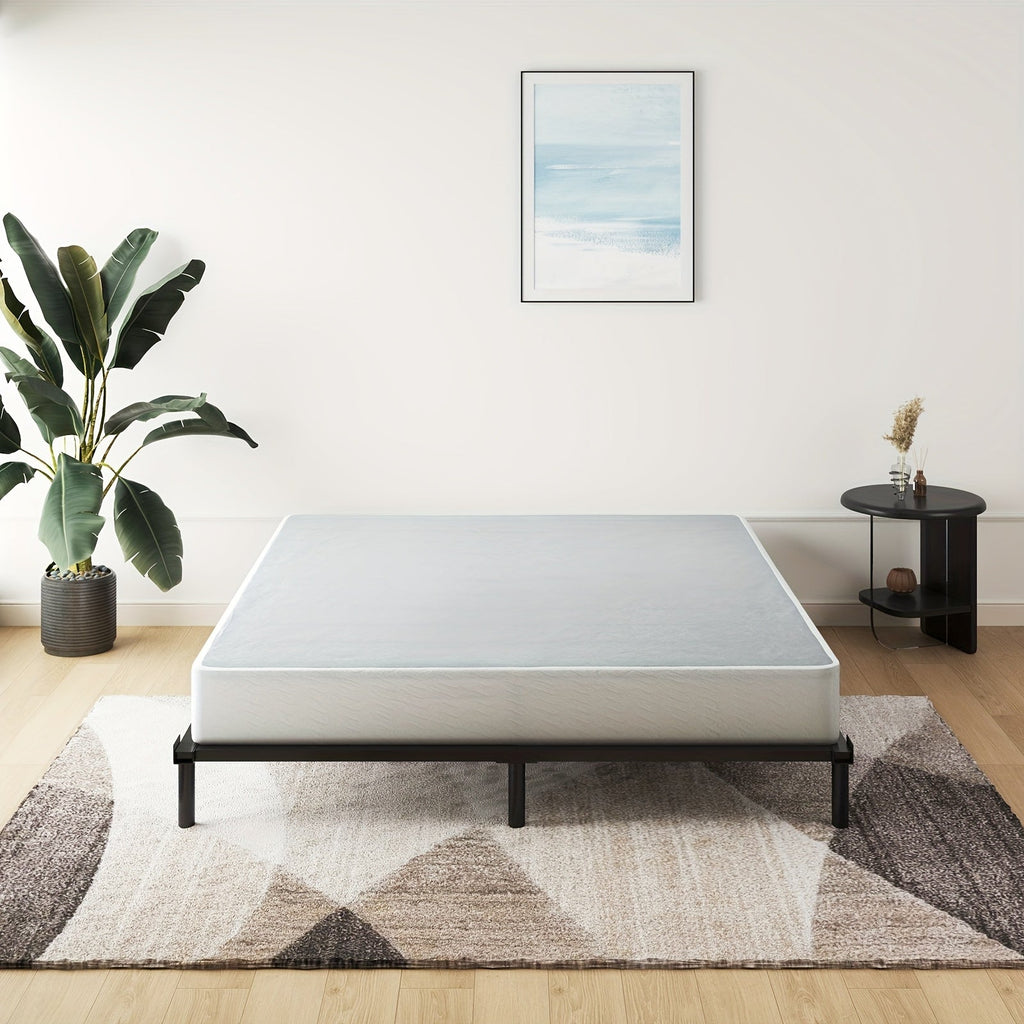 9-Inch Metal Box Spring with Memory Foam for Practical Everyday Home Use in Bedroom