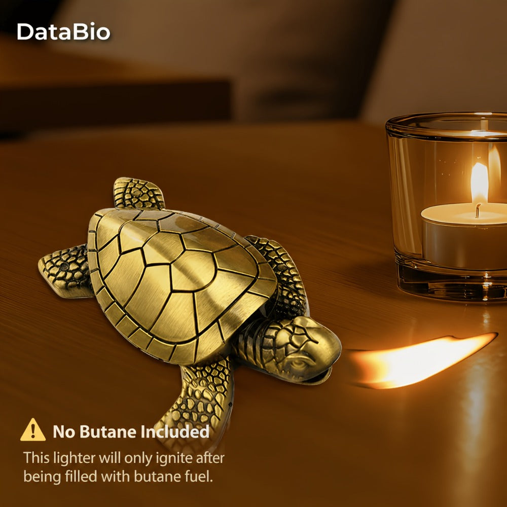 Turtle Lighter Refillable Flame - Creative Novelty Butane Lighter with Adjustable Flame, Aluminum Alloy Shell