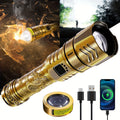 Rechargeable Flashlight 4000mAh – 1000 Lumen Dragon Pattern LED Torch, Zoomable Beam, Fire Starter Lens, 4 Modes